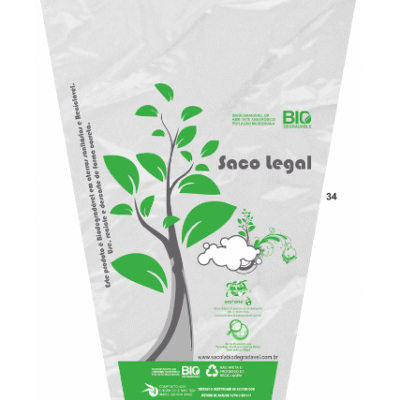 Embalagem Cônica Biodegradável para Verduras Medias |  24x12x34 |  1.000/un