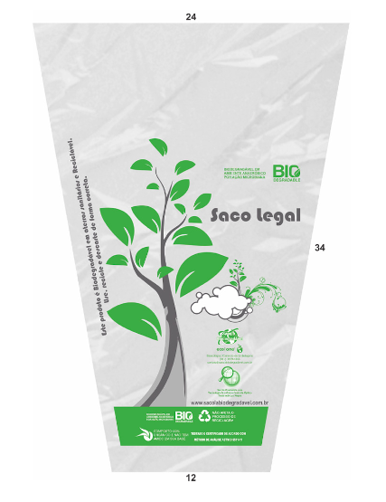 Embalagem Cônica Biodegradável para Verduras Medias 24x12x34 1.000 Unidades